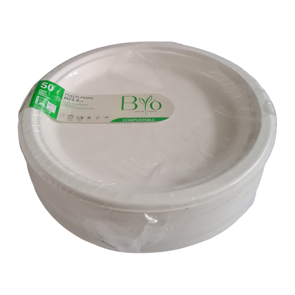 Piatti monouso Bio - 50pz -100% biodegradabili