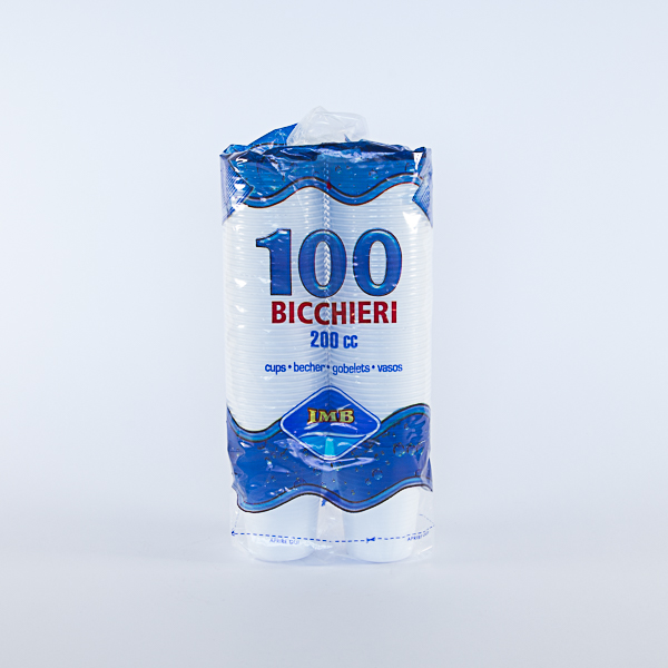 1000 bicchieri 200cc bianchi in plastica, Bicchiere per acqua